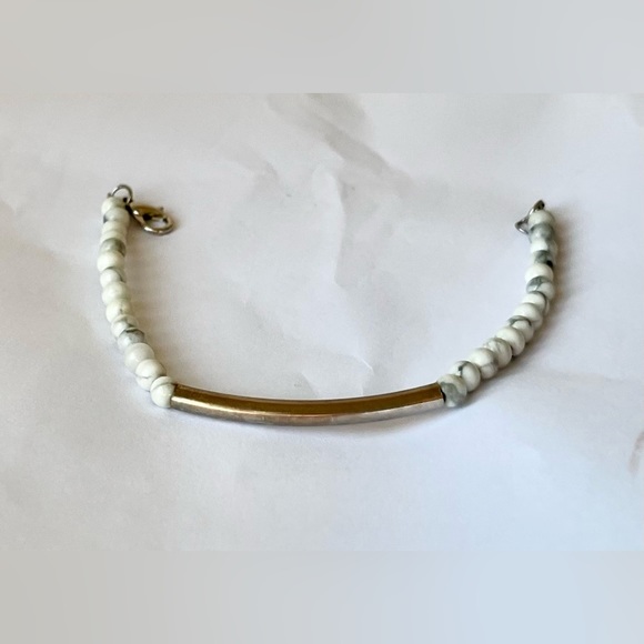 Gemstone silver tone bar bracelet size 7 jewelry - Picture 14 of 16